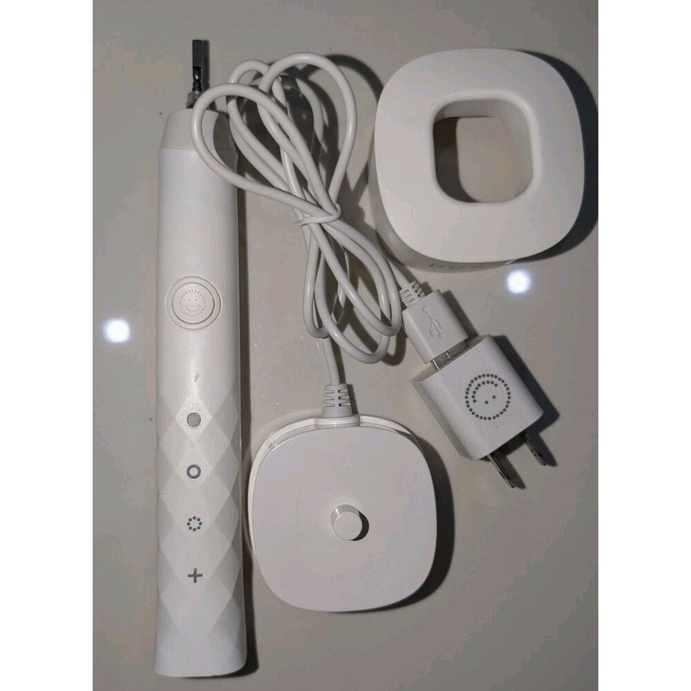 White Burst Sonic Electric Toothbrush with Travel Case